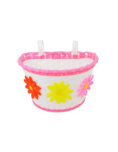 12/16 Medium Size Bike Basket Pink/White.